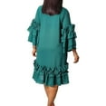 thumbnail image 2 of Women's Tiered Ruffle Dress 2025 Summer Vintage Layered A-line Swing Midi Dress, 2 of 5