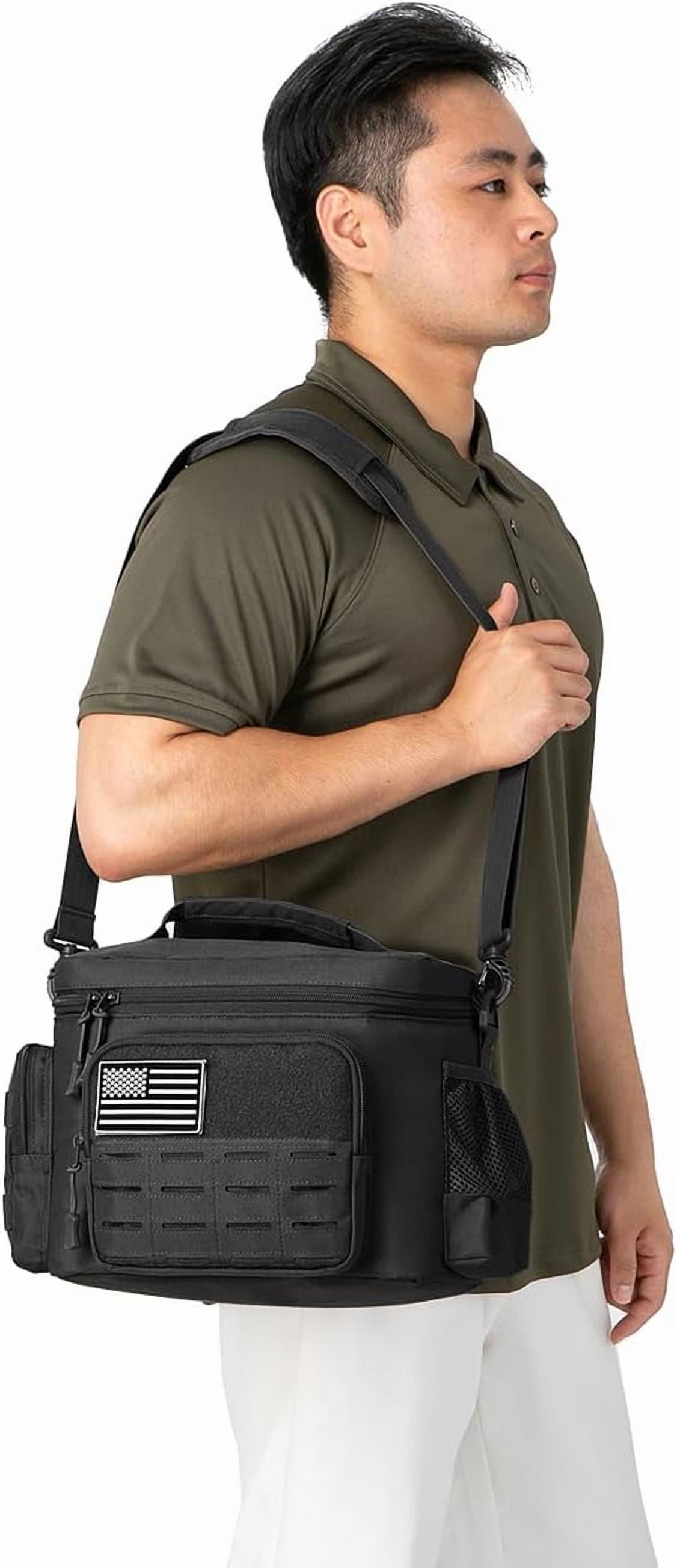 favastee Tactical Lunch Bag for mens Military heavy duty lunch box work Leakproof insulated Durable Thermal Cooler Bag for Adult Meal for Office Camping Picnic Pail MOLLE Webbing