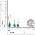 thumbnail image 5 of Gem Stone King 7.60 Ct Oval Swiss Blue Topaz 18K Yellow Gold Plated Silver Pendant and Earrings Jewelry Set, 5 of 5
