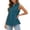 Blue, variant on Women T Shirts Loose Ruched Sleeveless Lapel Button Solid Print Tank Top Everyday Wear Tees for Women L
