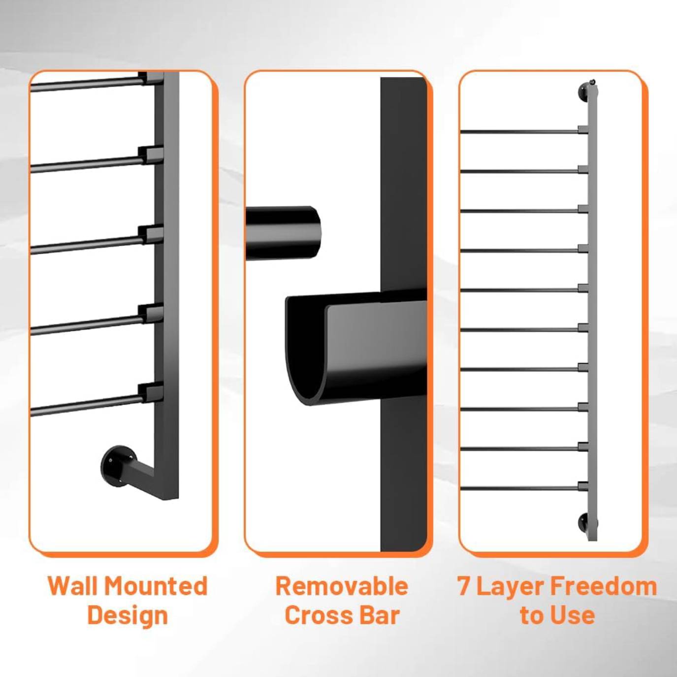 Reykilor 10 Tier Wall Mounted Ribbon Storage Organizer Metal Ribbon Display Shelf Wrapping Paper Rack Holder for Sewing Craft Mesh Thread Tape Crochet