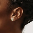 thumbnail image 3 of 14K White Gold Peridot And Diamond Post Earrings (9 X 4) Made In India xbs250, 3 of 5