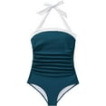 thumbnail image 2 of MecTo Women's Vintage One-Piece Tummy Control Swimsuit – Retro Halter Bathing Suit with High-Waisted Design, Removable Padded Cups & Quick-Dry Fabric (S-XXL), 2 of 8