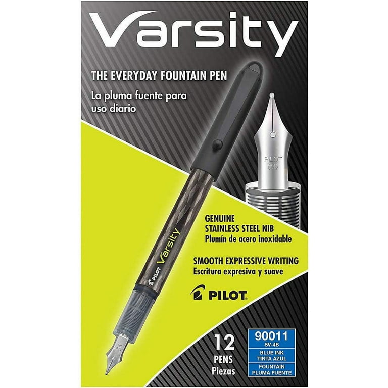 Pilot Varsity Disposable Fountain Pens - Purple Ink, Box Of 12 (Dozen), With Pocket Clip