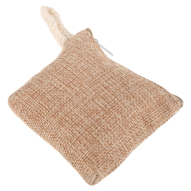 WHAMVOX Compact Coin Bag Beige Cotton 1Pcs Daily Use Secure Zipper Closure