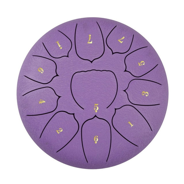 Tambor de lengua de acero de 6 pulgadas. tambor de mano de 11 notas con mazo de tambor. púas de dedo. percusión para meditación. Yoga Tomshoo Tambor de lengua de acero