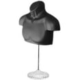 thumbnail image 3 of Black Male + Female Mannequin Chest Long Hollow Back Body Torso Set w/ Acrylic Stand with Metal Pole & Hanging Hook, S-M Size (2), 3 of 4