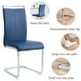thumbnail image 4 of Sudica Modern Dining Chairs Set of 2 PU Leather Kitchen Dining Side Chairs with Metal Legs for Home, Blue, 4 of 6