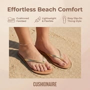Cushionaire Cora Flip Flops for Women | Vacation Beach Essentials | Women's Casual Thong Sandals with Wide Widths Available