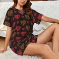 thumbnail image 4 of Sikiie Gold Glitter Heart Womens Pajama Sets Short Sleeve Top With Pants Sleepwear 2 Piece Lounge SetMedium, 4 of 6