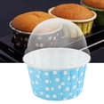 thumbnail image 3 of 100 piezas de mini moldes para cupcakes, moldes redondos de papel para hornear pasteles, moldes para muffins con tapa, color azul, 3 of 9