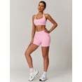 thumbnail image 5 of IDOPIP Workout Sets for Women 2 Piece Seamless Halter Sports Bra Top High Waisted Scrunch Butt Impact Shorts Gym Yoga Activewear Outfits, 5 of 6