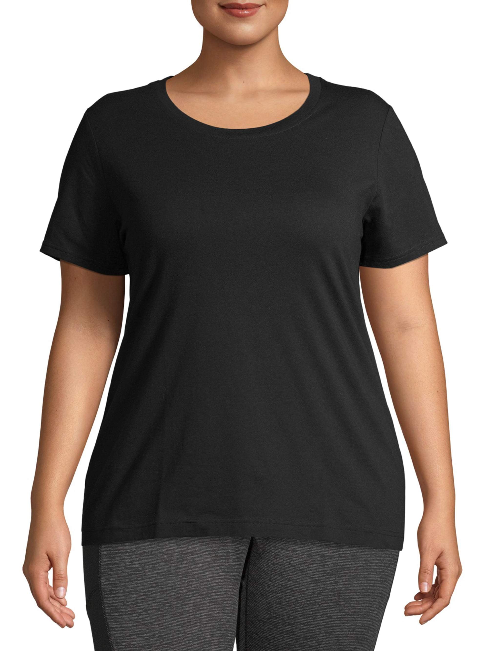 Athletic Works Women's Plus Size Core Crewneck Short Sleeve T-Shirt ...