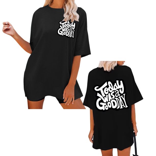 Fiudx Camisas de Mujer Moda Mujer Casual Cuello Redondo Impresión Blusa Manga Corta Camiseta Verano Tops