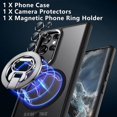 thumbnail image 5 of Beiyoyo [3 in 1] Magnetic Case for Samsung S23Ultra Case, [Glass Screen Protector+Camera Lens Protector] Shockproof Slim Thin Phone Case Cover 6.8 Inch(Black), 5 of 6