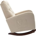 thumbnail image 6 of Tan Modern Tufted Accent Rocking Chair, Upholstered Nursery Glider Rocker with High Backrest for Baby and Kids, 6 of 7