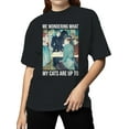 thumbnail image 2 of Victorian Cat-Related Humor Art Women's T-shirt, 2 of 3