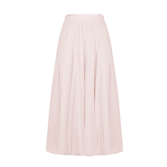 Kojanyu Women's High-Waist Solid Color Casual Chiffon Pleated A-Line Maxi Skirt – Lightweight & Flowy for Spring & Summer