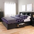thumbnail image 3 of Prepac Mate's Wooden King Platform Bed with 6 Drawers, 81.5" x 78.5" x 18.75", Black, 3 of 8