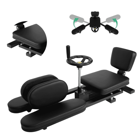 Heavy Duty Leg Split Machine, Black Steel Frame Leg Stretcher with Wheels, 180 Degree Adjustable Trainer for Dance & Fitness