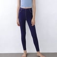 thumbnail image 2 of TIREOW Girls High Elasticity Leggings Stretch Snug Fitting Imitation Denim Leggings Pants Elastic Waist Sports Yoga Tight Pants, 2 of 9