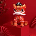 thumbnail image 5 of Creative New Chinese Lion Dance Toy Style China-Chic Lion Resin Lucky Lion Dance Home Decoration Ornament New Year's Gift 11cm/4.33in, 5 of 11