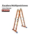 thumbnail image 2 of Escalera Multiposiciones Aluminio Peldaños 12 Peldaños Con Charola Naranja 333613, 2 of 4