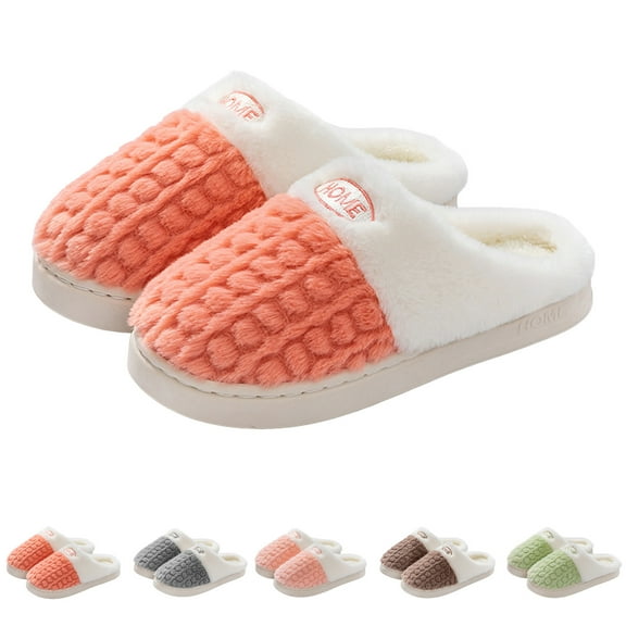 Dakaela Women's Slip on Fuzzy House Slippers Memory Foam Plush Bedroom Shoes Platform Outdoor Indoor Slides Coffee 7.5