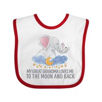 Inktastic My Great Grandma Loves Me to the Moon and Back Elephants Boys or Girls Baby Bib