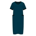 thumbnail image 3 of lmcalzta Mens Nightgown Short Sleeve Lounge Sleep Shirt Pajama Nightshirt Comfy Nightwear S-5XL, 3 of 5