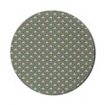 thumbnail image 1 of Purple Mouse Pad for Computers, Retro Vintage Garden Botanical Numerous Repetitive Flowers Ornamental Layout, Round Non-Slip Thick Rubber Modern Mousepad, 8" Round, Khaki Multicolor, by Ambesonne, 1 of 2