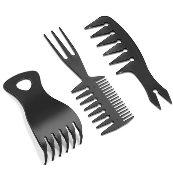 BlinkL 3 Pieces Styling Comb Set - Texturizing, Tri-Comb, Double Side Brushes, Wide Tooth Shaping and Teasing Wet Tools for Long, Thick, Curly Hair