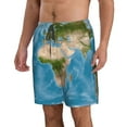 thumbnail image 2 of Kdxio Earth View World Map Pattern Mens Casual Shorts - Drawstring Summer Beach Sports Shorts for Men, 2 of 9
