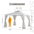 thumbnail image 4 of Sunjoy 10x10 Outdoor Soft Top Patio Gazebo with Netting  Small Tent Canopy 2 Tier Steel Frame White, 4 of 11
