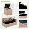 thumbnail image 6 of 6-Piece Outdoor All Weather PE Rattan Sofa Set Patio Wicker Sectional Furniture Set with Adjustable Seat, Storage Box, Removable Covers and Tempered Glass Top Table (Natural), 6 of 12