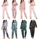 thumbnail image 5 of Conjunto de pijamas para mujer, manga larga, satén suave, cuello con muescas, botones, pijamas, r Romacci Pijamas Mujer, 5 of 6