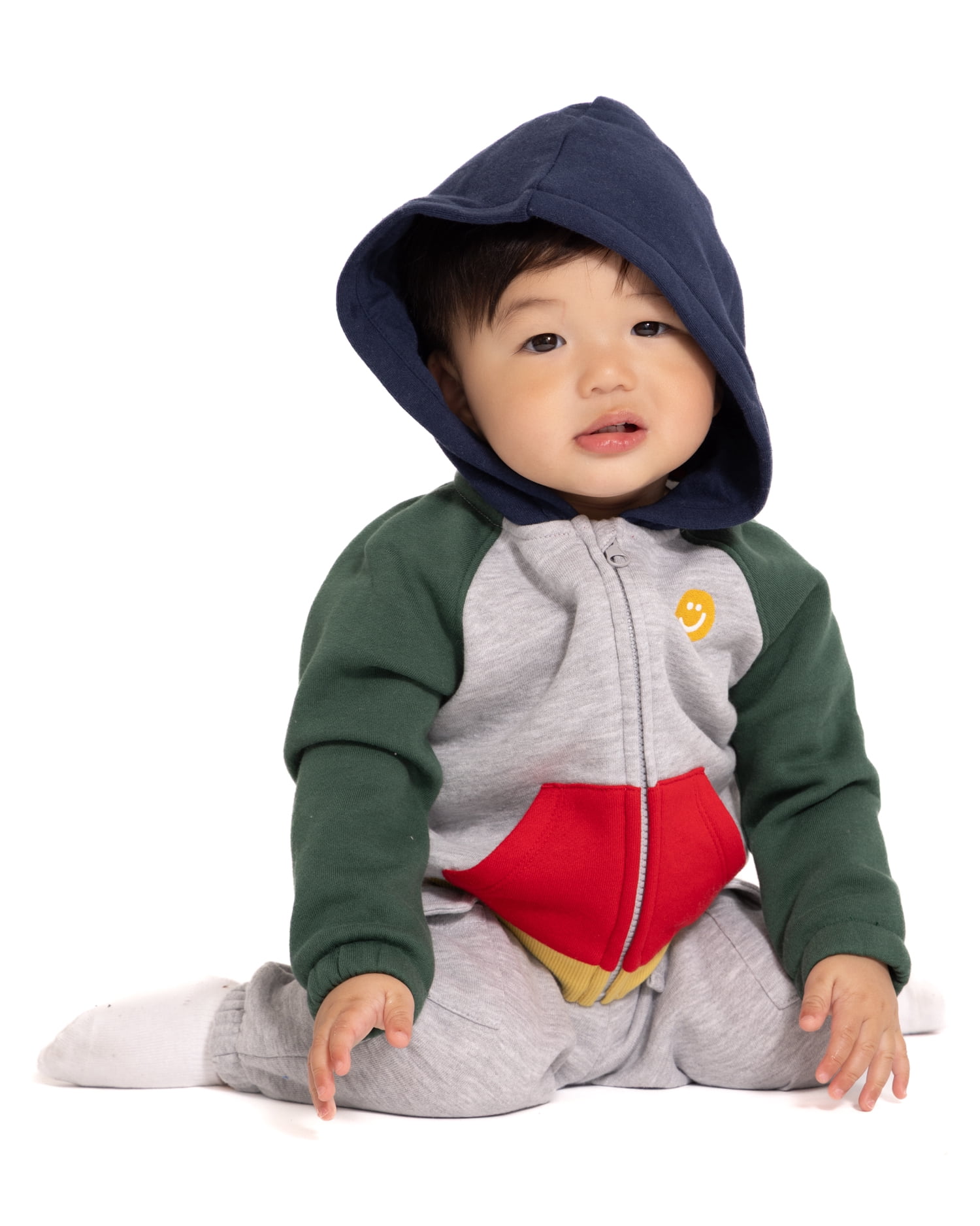 Wonder Nation Baby Boys Full Zip Hoodie and Jogger Sweatpants Set, 2 Piece, Sizes 0/3M-24M