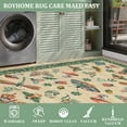 thumbnail image 7 of FairOnly 2.5'x10'Modern Machine Washable Runner Rug- Grass And Warblers Non Slip Stain Resistant Foldable Rugs for Bedroom Dining Room Kitchen,Khaki Green, 7 of 7