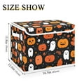thumbnail image 3 of Foldable Fabric Storage Bin With Handle Collapsible Basket Box Storage With Lid Organizer Pumpkin Faces, 3 of 7
