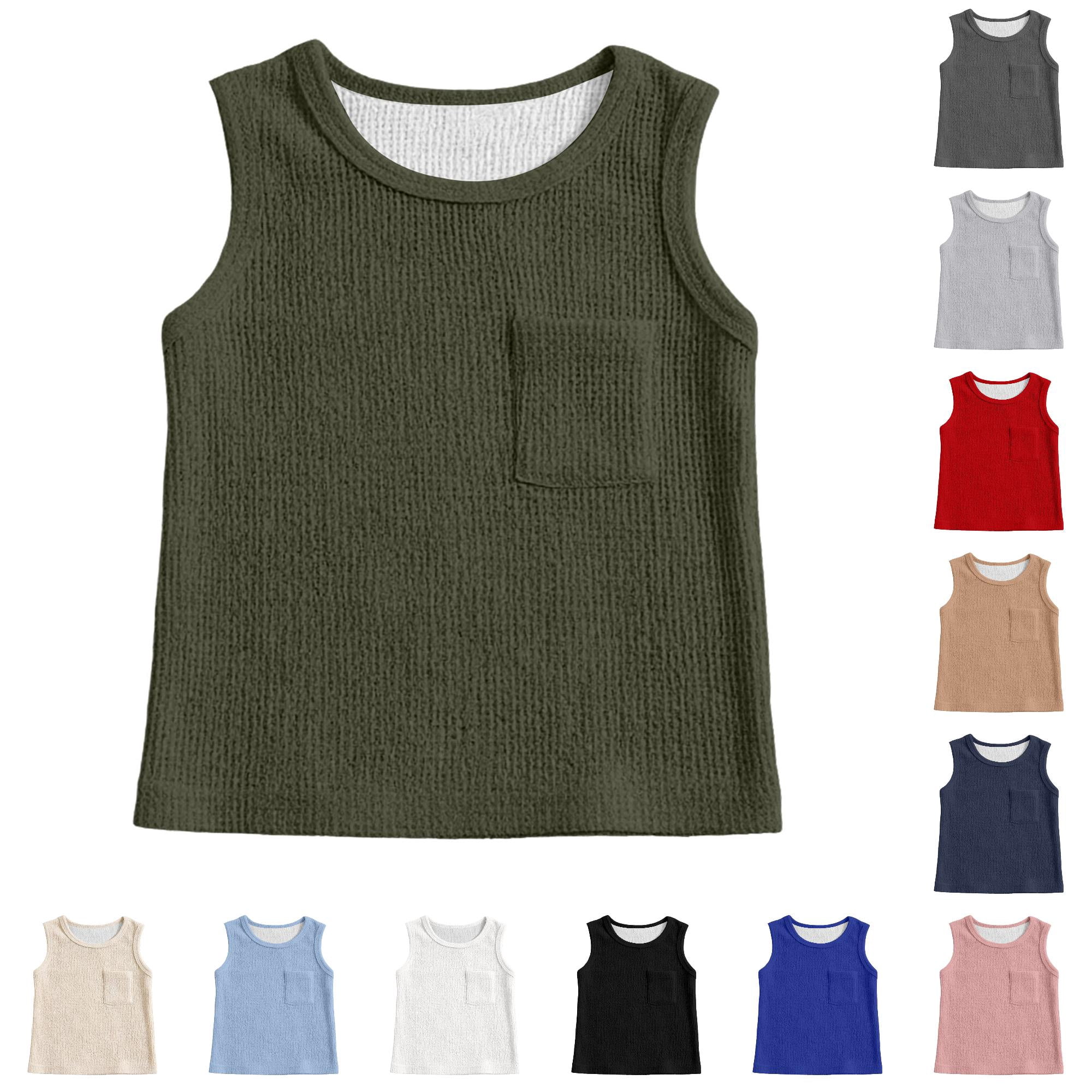 uikmnh Tank Top Sleeveless Crew Neck with Pocket for Casual and Gym Workout Breathable Comfortable Everyday Essential XL