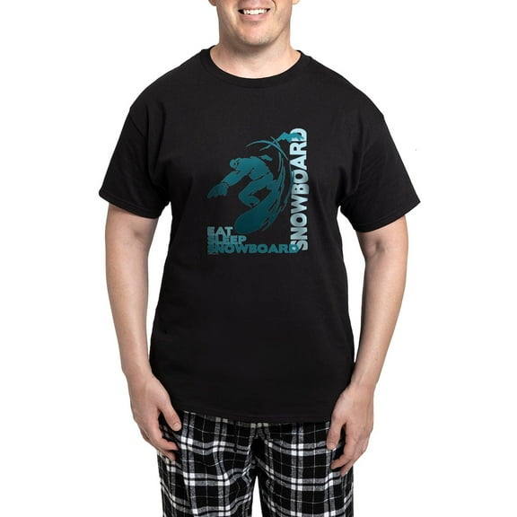 CafePress - Eat Sleep Snowboard Men's Dark Pajamas - Men's Dark Loose Fit Cotton Pajama Set