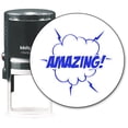 thumbnail image 2 of MaxMark Round Teacher Self Inking Stamp - AMAZING! - Jumbo Series, Style TS306 with Blue Ink, 2 of 2