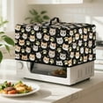 thumbnail image 4 of FOR U DESIGNS Funny Cat Print Microwave Oven Cover Dust-Proof Microwave Oven Grill Covers Protector with Top Handle, Foldable Small Appliance Covers in Home and Office-S, 4 of 8