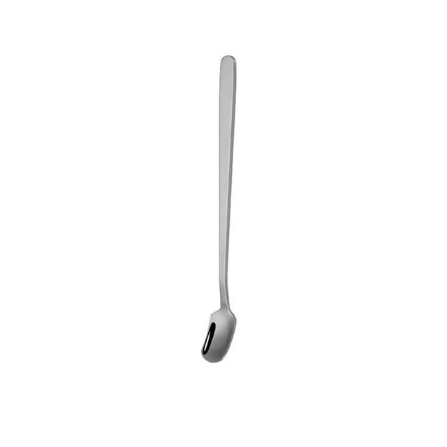 Monstrate Cuchara agitadora, cucharas de postre de miel impermeables reutilizables, cucharillas de cabeza cuadrada, varilla agitadora para Cocina y Comedor 13cm/Plata