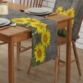 thumbnail image 2 of Table Runner Dresser Scarves 120 Inch Long, Farmhouse Yellow Sunflowers Floral Linen Dining Table Runners Mottled Rustic Wooden Plank Tabletop Scarf for Wedding Holiday Party Kitchen, 2 of 7