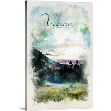 Great BIG Canvas Kate Lillyson Premium Thick-Wrap Canvas entitled Watercolor Inspirational Poster: The best way to see the future is (Best Way To See Venice In A Day)