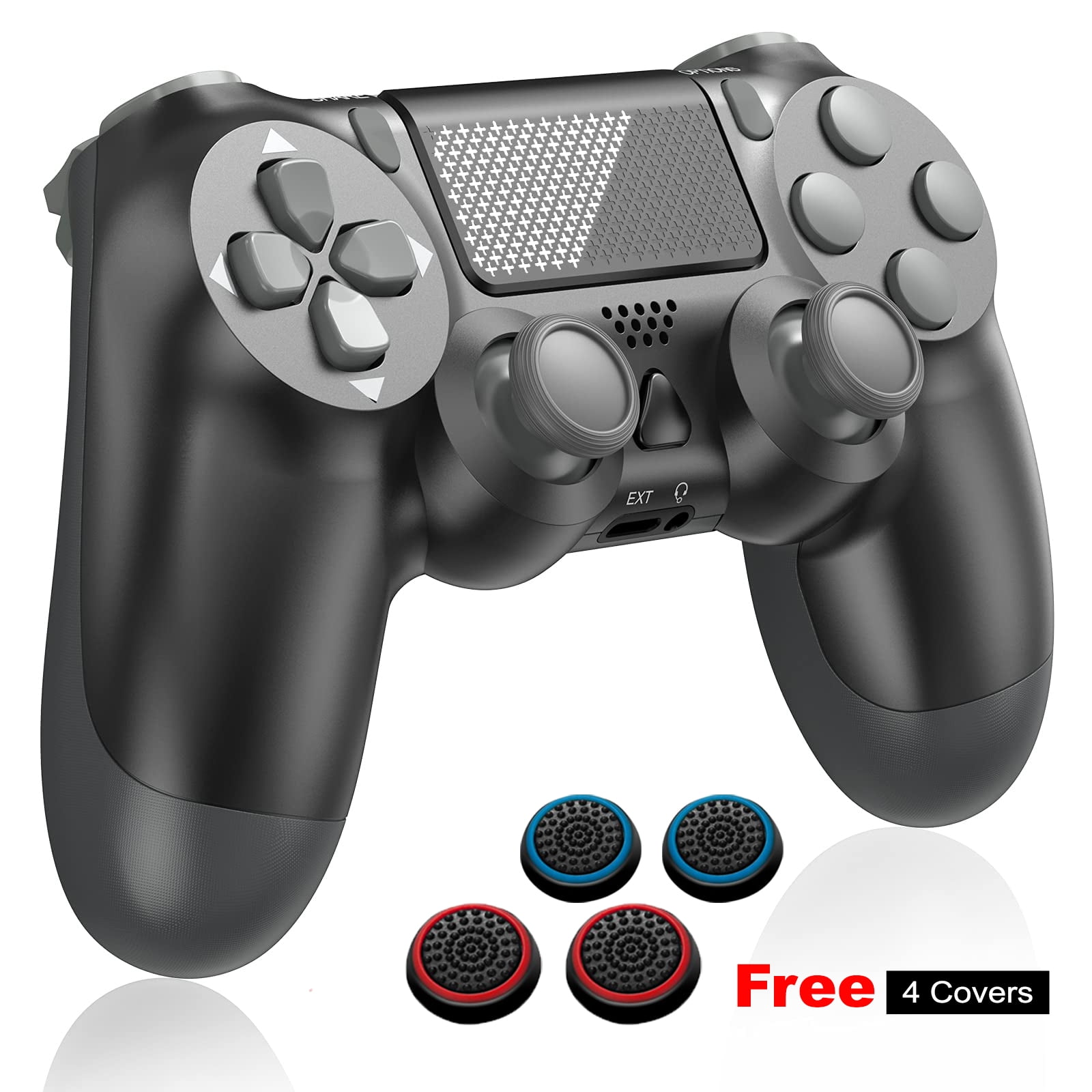 Wireless Game Controller Bluetooth Gamepad Compatible with PS4/Pro/Slim  Console Joystick (Black) - Walmart.com