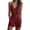 Wine, variant on Womens Spaghetti Strap V Neck Romper Casual Summer Jumpsuit With Pockets Loose Fitted Breathable For Beach Vacation And Daily Wear