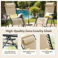 thumbnail image 6 of Homall Outdoor Zero Gravity Chair Patio Recliner Chaise Lounge with Adjustable Headrest and Tray for Storage, Pack of 2,Beige, 6 of 7
