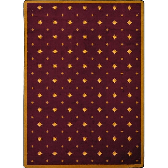 Joy Carpets Any Day Matinee Walk of Fame 7'8" x 10'9" Area Rug in Color Burgundy